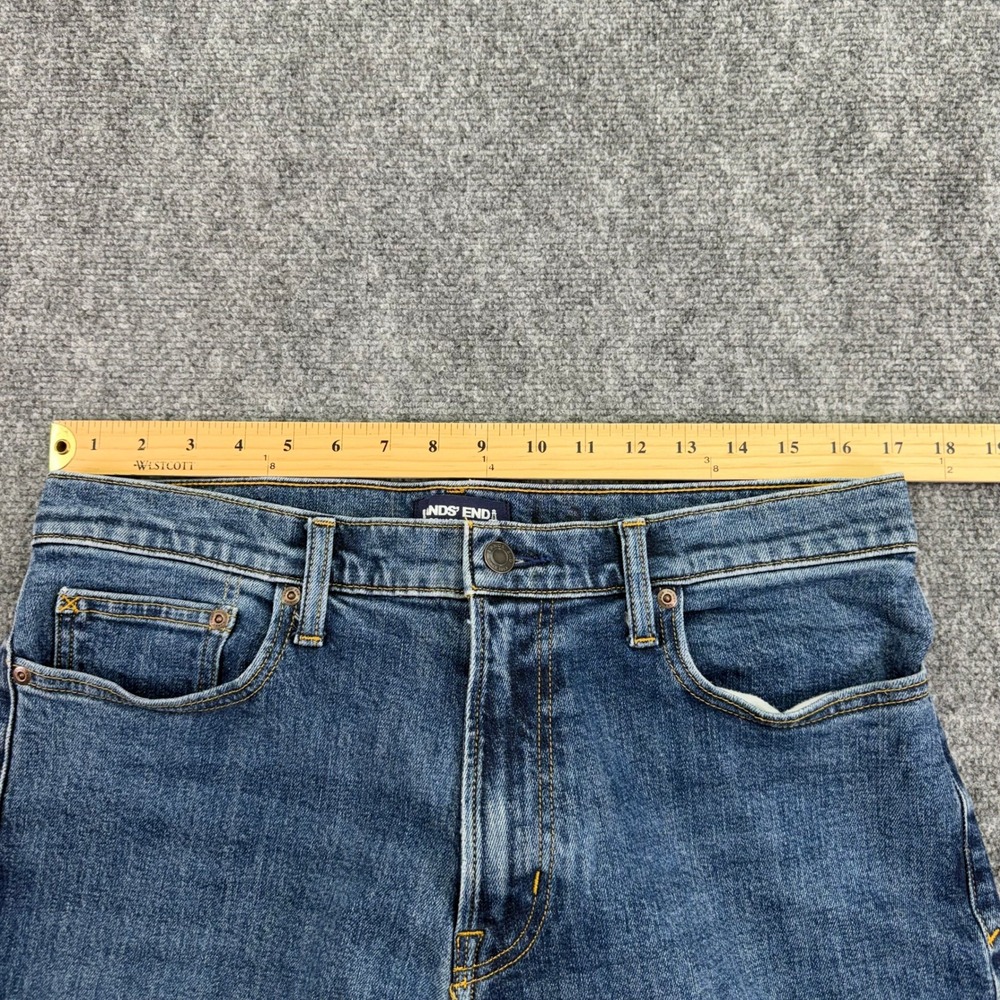 Lands End Jeans Mens 32 (Fits 34x26) Blue Square Rigger Athletic Fit Stretch - Picture 7 of 16